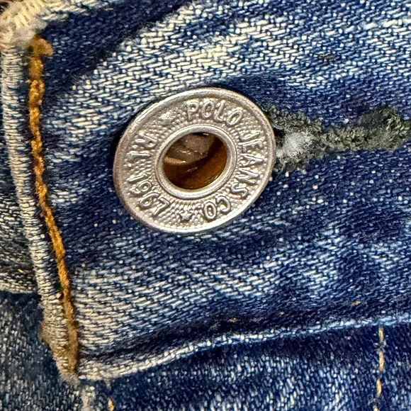 Polo Jeans Co Ralph Lauren men vintage straight leg blue denim jeans size 36x32.